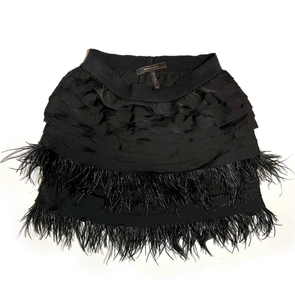 BCBG FEATHER MINI SKIRT HOLIDAY Y2K